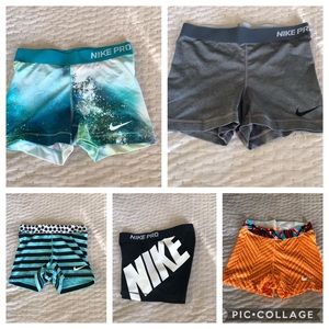LOT of Womans Nike Pros 10 pairs - like new